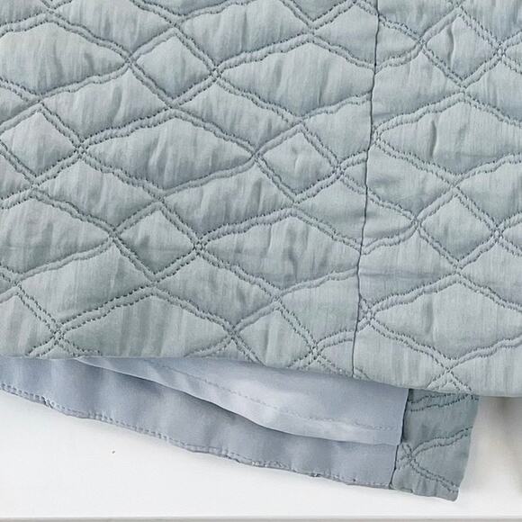 Thyskens Theory‎ Seedo Quilted Skirt A-line Ice Gray Blue Preppy Minimal Women 6 - Picture 3 of 13
